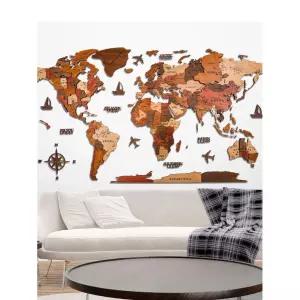 나무 세계지도 인테리어 서재 3D 지도 거실 소품 회의실 대형