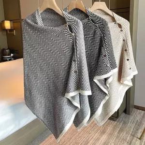 니트 단추 망토숄 조끼 코트 얇은 숄머플러 케이프