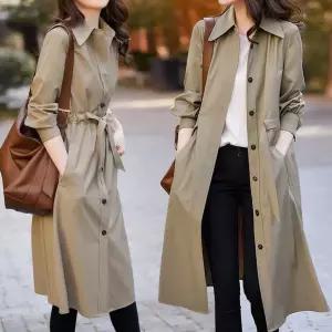 여성 셔츠형 롱 코트 봄 가을 간절기 트렌치코트