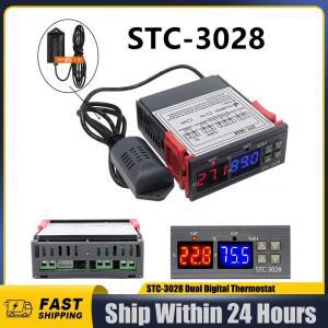 STC-3028 듀얼 디지털 온도 조절기 습도 제어 컨트롤러 AC 110V 220V DC 12V 24V 10A