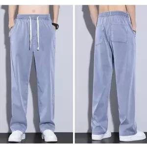 EAMT 하계 캐주얼 팬츠 남성용 면 아이스 쿨링 통기성팬츠 와이드 YJ5