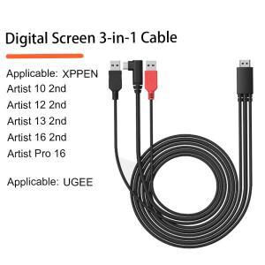 하바펜  3-in-1 케이블 (Xppen 브랜드 3 in 1 아티스트 프로 14, 10/12/13/16 (2세대) 호환)