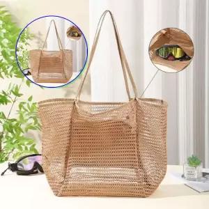 쌍문상회 은창 그물 포켓 빅사이즈 숄더백 가방 비치백 여름 선물 파우치