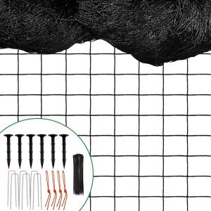 튼튼한 나일론 정원 그물망 - 닭장 보호 양계장 사슴 다람쥐를 위한 2.4피트 정사각형 갖춘 25피트 x