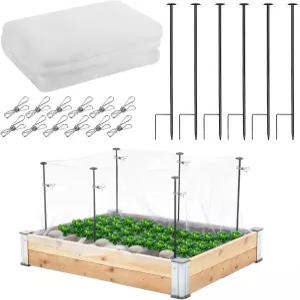 금속 정원 그물 키트 6팩 2.6피트 높이의 침대 지지 말뚝 10피트×13피트 크기의 미세 메쉬 곤충 12개