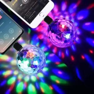 [HQ6] USB 미러볼 자동차 휴대용 조명 무대 노래방 효과