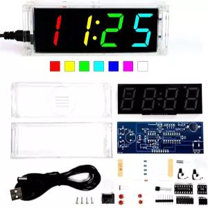 Gikfun 컬러풀 디지털 LED 전자 알람 시계 DIY 키트 납땜 실습 학습 프로젝트 EK1973