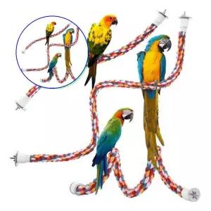 쌍문상회 앵무새 컬러 횃대 장남감 그네 휴식공간 1P 40cm 새놀이터