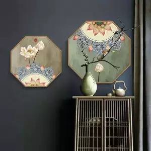 동양화 액자 한옥 그림 인테리어 벽장식 팔각형 식당 캔버스 풍경화 벽걸이 전통