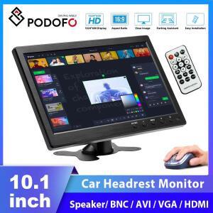 Podofo 10.1 인치 LCD LED 디지털 스크린 LEDMI 자동차 모니터, USB AV 비디오 입력  트럭용 스피커 포함,