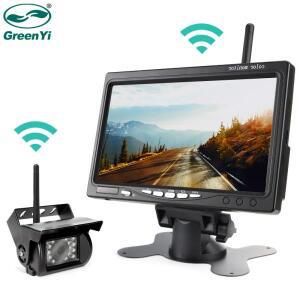 GreenYi 트럭 버스용 무선 7인치 자동차 모니터 화면 리어 뷰 카메라 RV 트레일러 굴착기 이미지 12V-24V