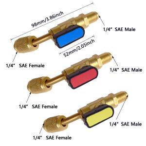 에어컨 냉매 볼 밸브 어댑터, HVAC R134A R22 충전 호스 AC 적합, 앵글 차단
