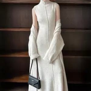 롱슬리브 반목 니트 투피스 3color SL-1004572