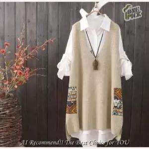 스트레인지 니트 여사친 롱 캐주얼 데일리룩 조끼 민소매 브이넥 포인트 KUK3