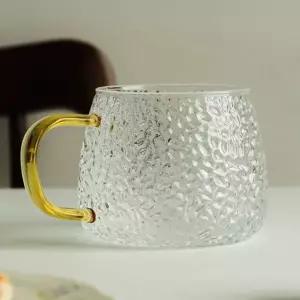 [셀러에이드]주스 유리 잔 손잡이 컵 모던 홈카페 내열 투명 커피유리잔