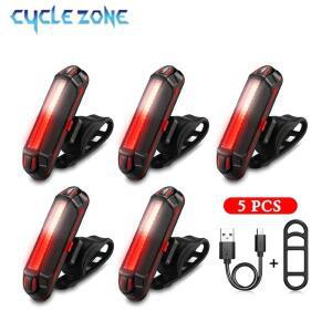 5pcs LED 자전거 테일 라이트 세트 USB 충전식 헬멧 후면 조명 쉬운 설치 안전 MTB 사이클링 램프