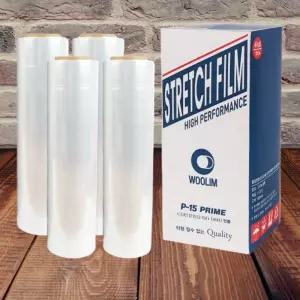스트레치 필름 포장용랩 공업용 고기능성 P-15 트래 래칭 트레 포장재 래핑 포장 파렛 빠렛 용품 포장지