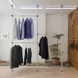 국산 튼튼한 25파이 3단 옷걸이행거 봉행거 걸이 압착 압축 압축옥 드레스룸 드레스 폴대