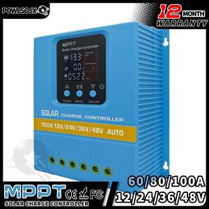 POWLSOJX MPPT 태양집열판집열판 컨트롤러 60-100A 48V 자동, 7가지 작업 모드 + LiFePO4/AGM 시스템용 향