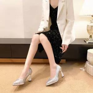 천진반 여성용 봄 가을 데일리룩 신발 힐펌프스 하이힐 단화 스틸레토 펌프스 편안신부 들러리 웨딩 슈즈 K