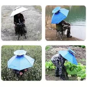 J2K 2단 모자우산 더블 핸즈프리 우양산 양산 장마 여름 낚시 등산 캠핑