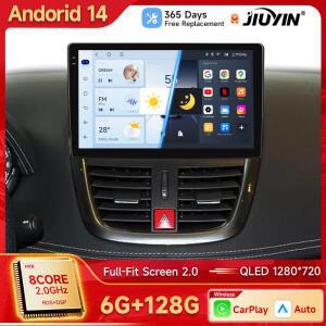 JIUYIN 무선 CarPlay Autoradio for PEUGEOT 207 207CC 2006-201 차량용 라디오 멀티미디어 플레이어 Andro