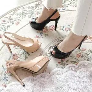 토오픈 킬힐 에나멜 슬링백 블링구두 가보시 13.5cm  [mW68516B]