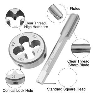 2pcs  탭 다이 세트 1/8 3/16 공작 기계 내부 및 나사 태핑에