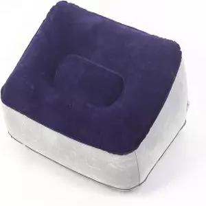 풍선 풋레스트 베개 - 여행 사무실 및 가정용 에어 쿠션 완벽한 비행기 카시트 액세서리