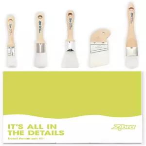 벽화 가구 및 주택 프로젝트를 위한 다양한 페인트 브러시가 포함된 5피스 디테일 세트 흰색