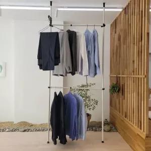 국산 튼튼한 25파이 옷걸이 2단행거 봉행거 걸이 압착 압축 압축옥 드레스룸 드레스 폴대