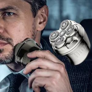 5헤드 충전식 전기면도기 건식 습식 방수 이중 면도날 휴대용 여행용 출장용품 미니 간이