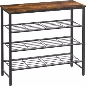 옷장용 키슈어 신발장 수평 조절 발이 있는 러스틱 브라운 신발 정리함 현관 침실 거실용 견고하고 녹슬지