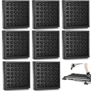 WRINGKIT 8팩 헤비 듀티 운동기구 매트 러닝머신용 4 x 0.8 인치 미끄럼 방지 러버 하드우드 바닥 카펫