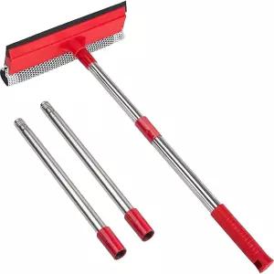 가정 및 자동차 청소용 15.9인치 창문 스퀴지 긴 스테인리스 스틸 손잡이가 있는 청소기 2대 1 주유소용