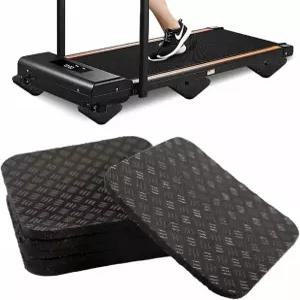 미끄럼 방지 러닝머신 매트 패드 4x4인치 고밀도 실리콘 운동기구 - 워킹 자전거 바닥 보호용 양면 방진