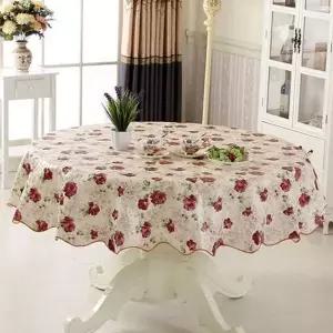 [셀러에이드]플라워 방수 생활 테이블보 주방 커버 원형 식탁보 테이블커버