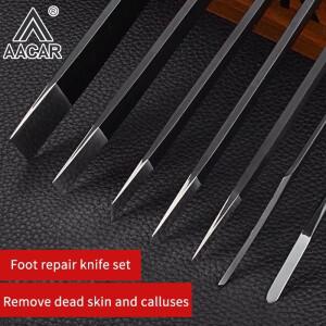 죽은 스킨 스크래퍼 긁개를 제거하는 캘러스 네일 트리밍 도구의 페디큐어 나이프 세트 홈 수리 발 그루브