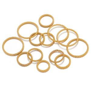 20피스 스테인레스 스틸 나선형 라운드 트위스트 큰 원형 귀 와이어 고리 펜던트 커넥터 DIY 쥬얼리 귀걸이