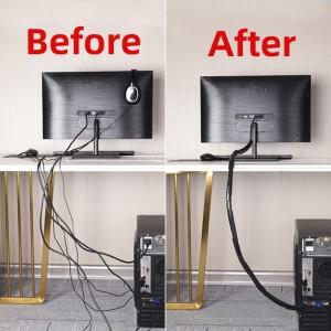 4x25 미터 30x1.5m 나선형 랩 슬리브 튜브 케이블 보호기 밴드 권선 파이프 투명/검정색 와이어 주최자 플