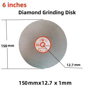1개 6인치(150mm) 다이아몬드 코팅 플랫 랩 디스크 보석 광택 연마 휠 시트 샌드 트레이