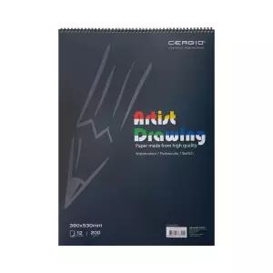 세르지오 스케치북4절 (200g m 385x535mm 15매) 아트 수업 교실 학교 그리기 예술 미술