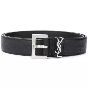 [생로랑] 모노그램 블랙 가죽 벨트 634440 DTI0E 1000 154302137
