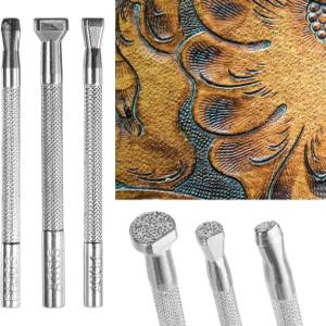 가죽 도장 3팩 작업용 도구 엠보싱 키트 전문 배경