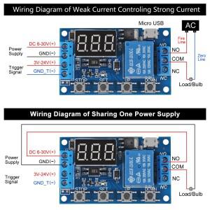 DC 6-30V 타이머 릴레이 프로그래밍 가능 지연 모듈 사이클 LED 12V 마이크로 USB 스마트 홈 컨트롤러