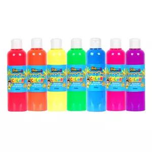 스프레이물감 슈팅컬러리필 250ml 7색 세트 쏘는 놀이 미술 어린이 형광 워셔블 잘지지는