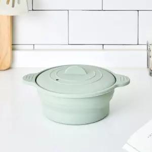 이벤트 특가 접어서 보관하는 전자레인지 실리콘 찜기 1250ml 그린 [KC0424003] 227066