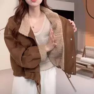 [하프클럽/셀러허브_여성트랜드패션]겨울 숏무스탕 오버핏 베이직 점퍼 SSH-