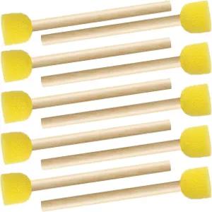 베이치야 10개 원형 스펀지 브러시 세트 나무 손잡이 페인트 벽지용 페인팅 염색 도구 윈도우 클레이 모델