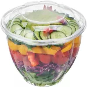 풀링 32온스 50세트 과일 퀴노아 점심 식사 준비를 위한 용기를 섞기 위해 일회용 밀폐 뚜껑이 있는 투명